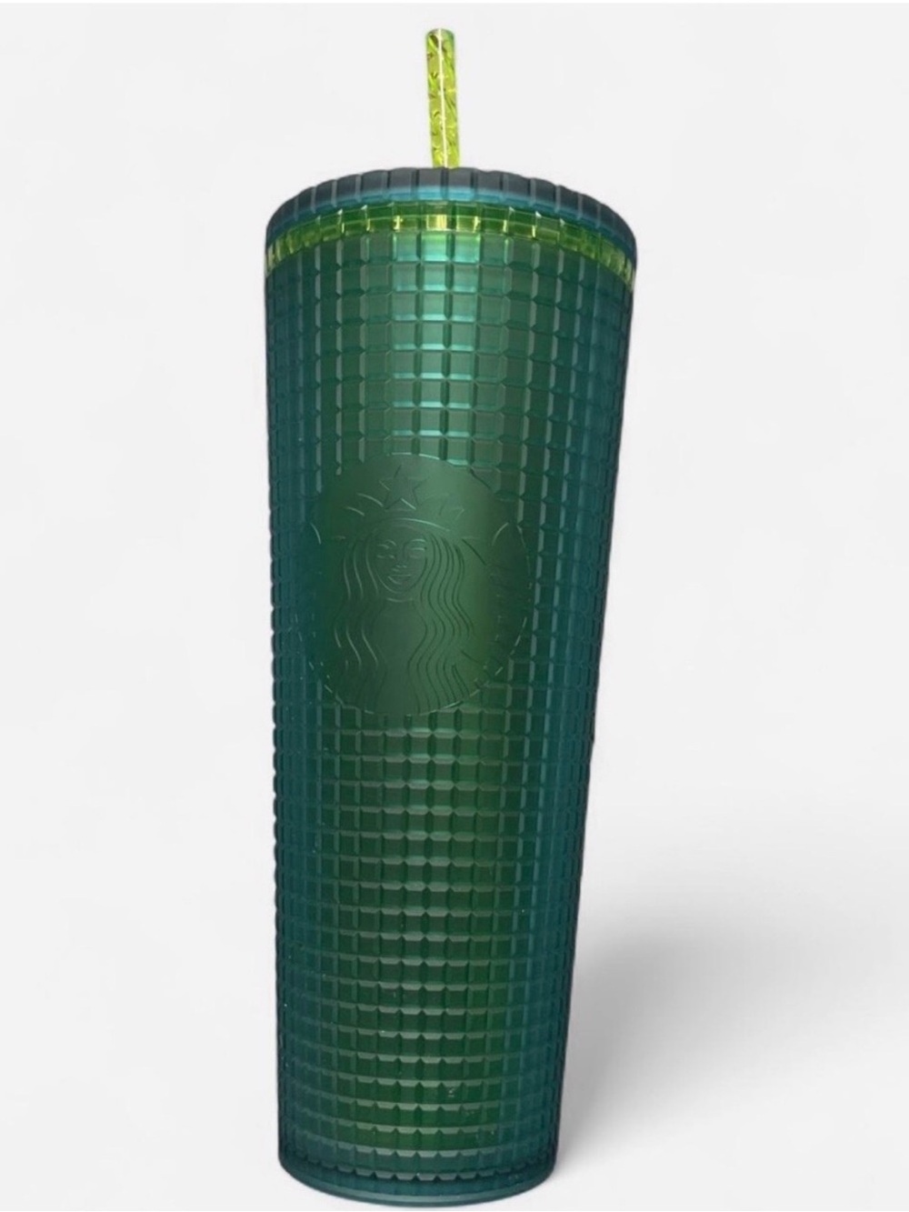 Starbucks Green Textured Tumbler with Lime Straw 24 oz